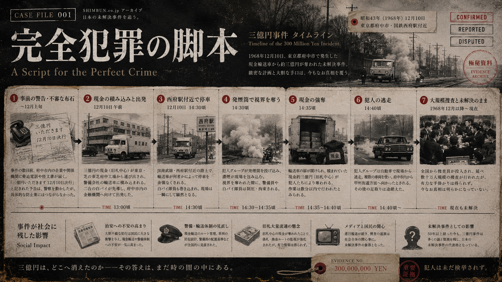 三億円事件の時系列画像