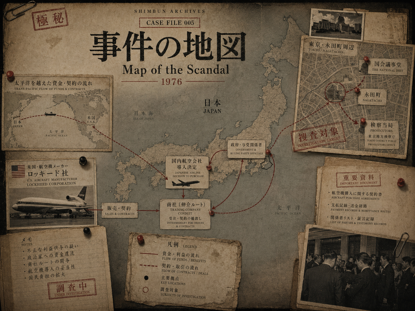 ロッキード事件の地図