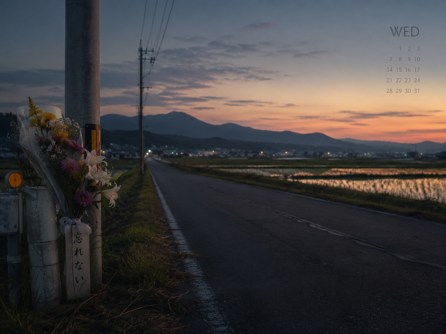 佐賀の農道と夕暮れ。事件の記憶は、都市伝説ではなく、地域に残された不在として始まる。