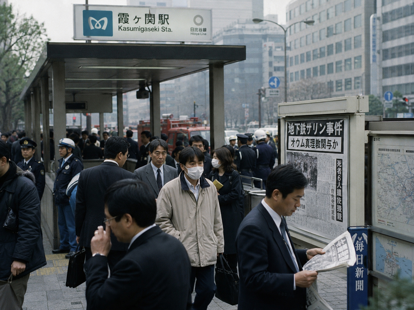 地下鉄サリン事件後の東京を表現した画像