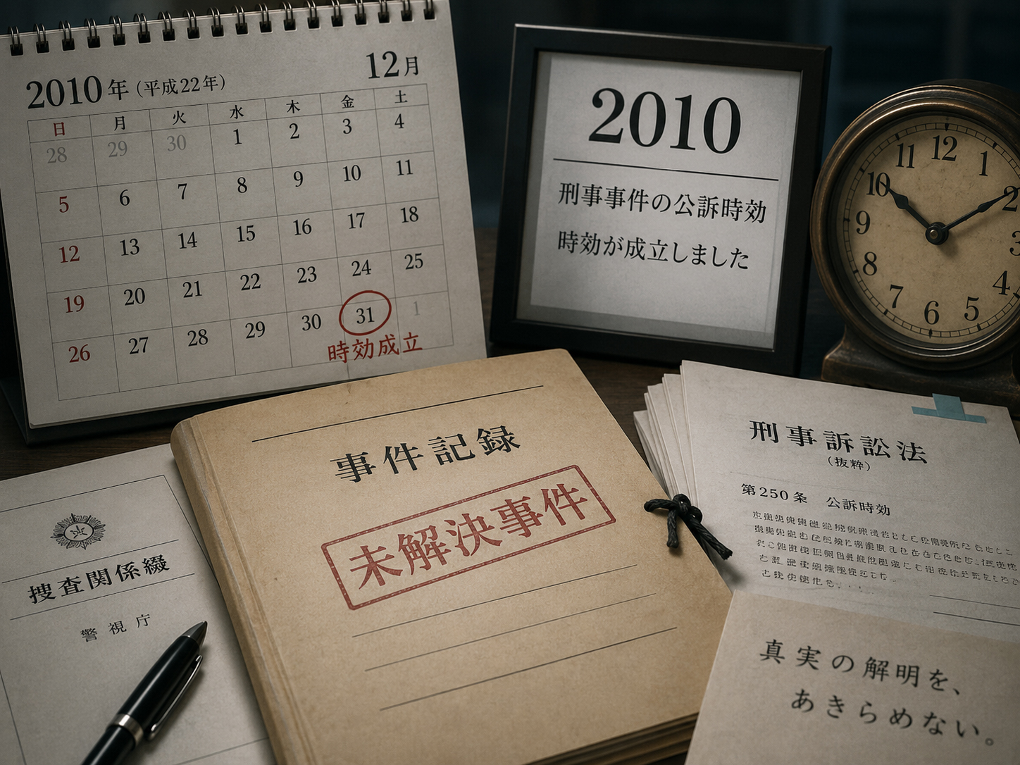 2010年に時効となった未解決事件を表現した画像